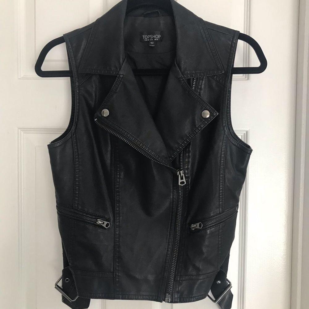 Top shop faux leather vest